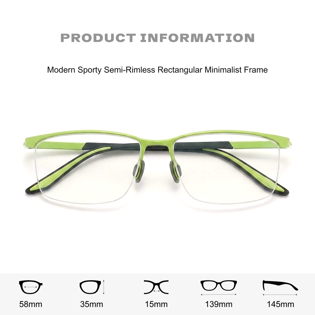 Optische Halbrahmenbrille aus Titan