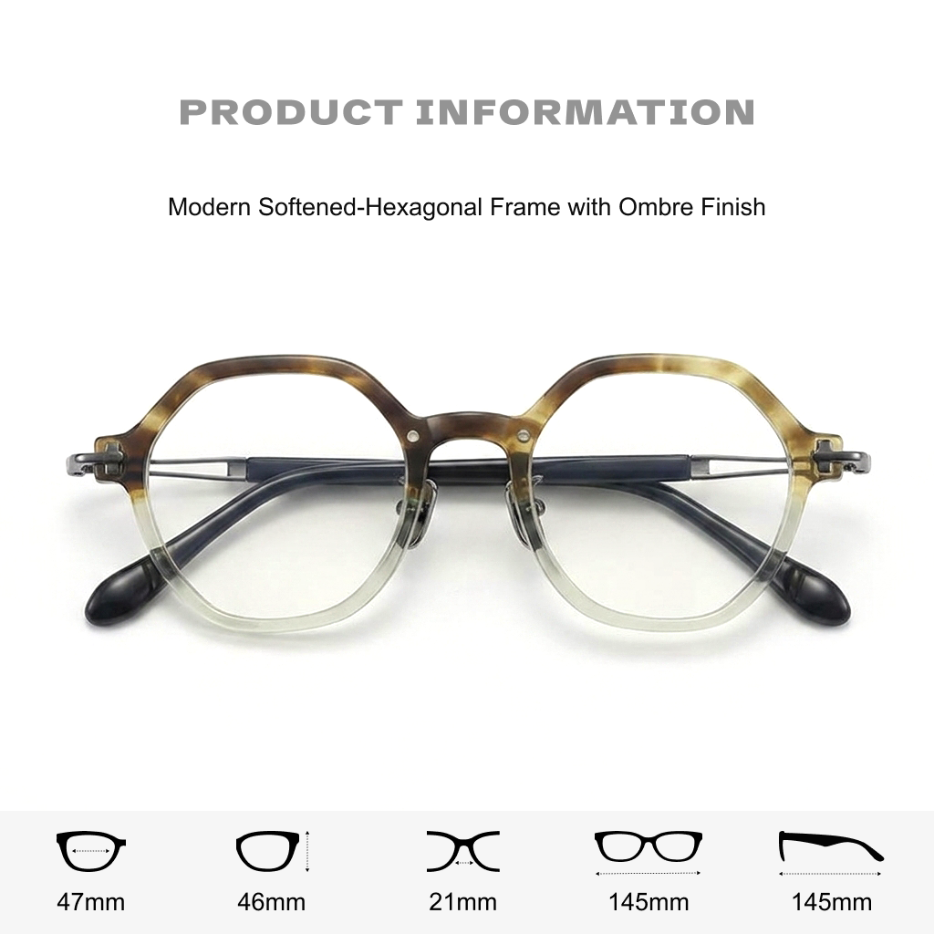Acetate Square Optical Frames – Unisex Polygonal Eyeglasses