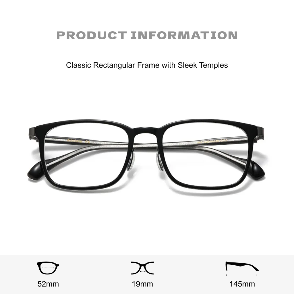 Monture rétro de gentleman pour la myopie, lunettes optiques carrées bleu-gris, élégantes et artistiques pour le quotidien.
