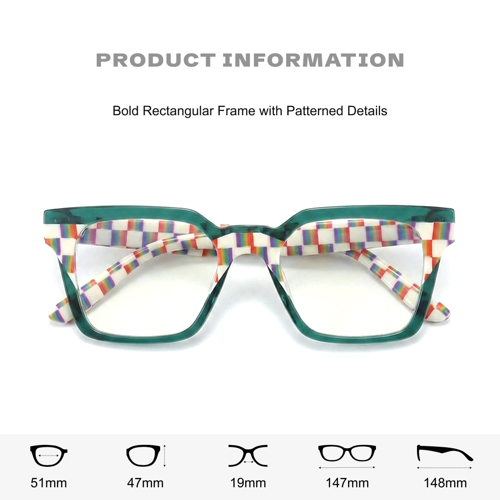 Acetate Large Frame Optical Glasses – Retro Unisex Eyewear