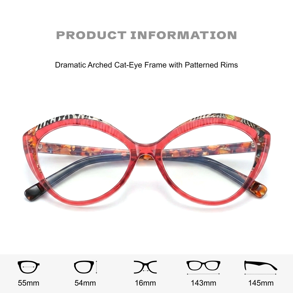Cat Eye Acetate Optical Glasses Frame – Multi-Color