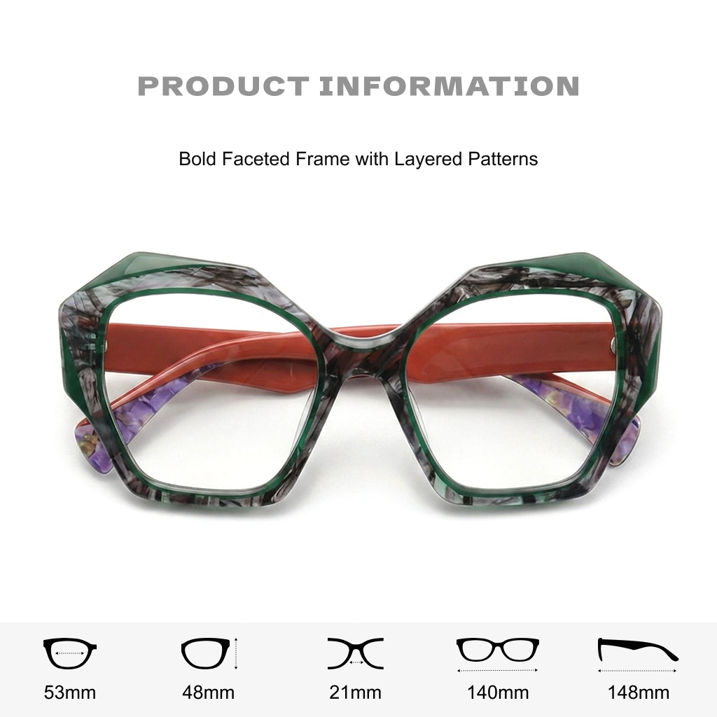 Acetate Large Cat Eye Optical Glasses Frame – Bold Niche Literary Unisex