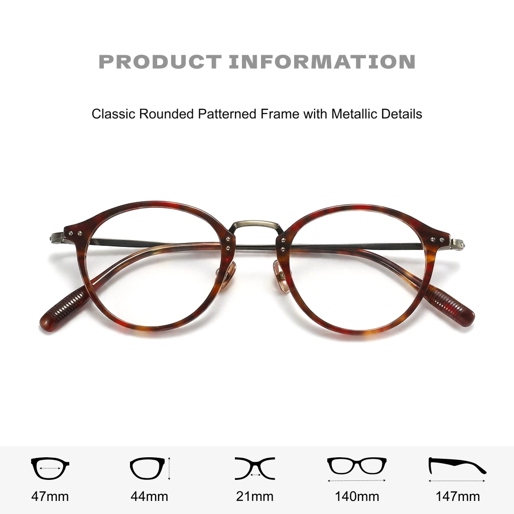 Titanium Oval Optical Frames – Tortoiseshell Unisex Prescription Eyeglasses