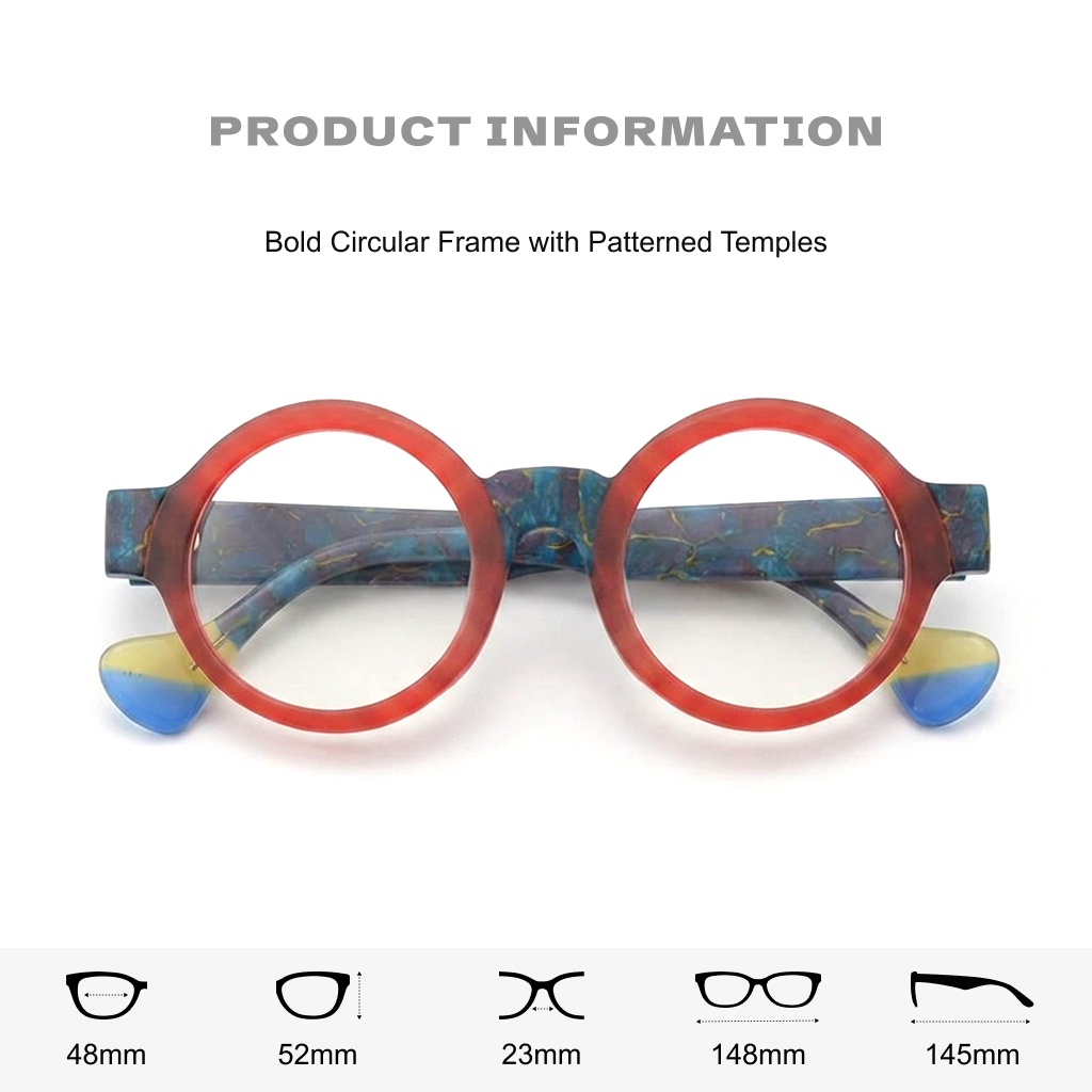 Acetate Round Optical Frames – Unisex Frosted Eyeglasses