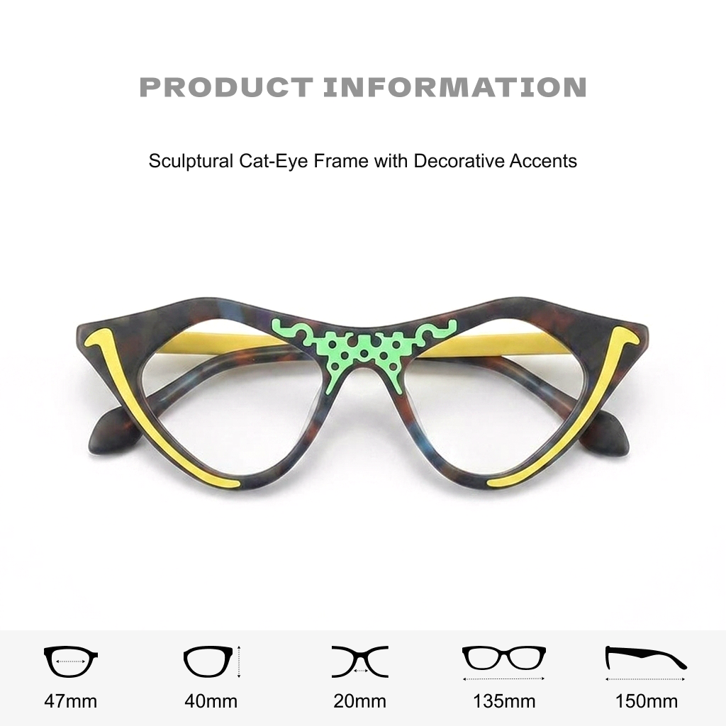 Cat Eye Acetate Optical Frames — Unisex Retro Prescription Eyeglasses