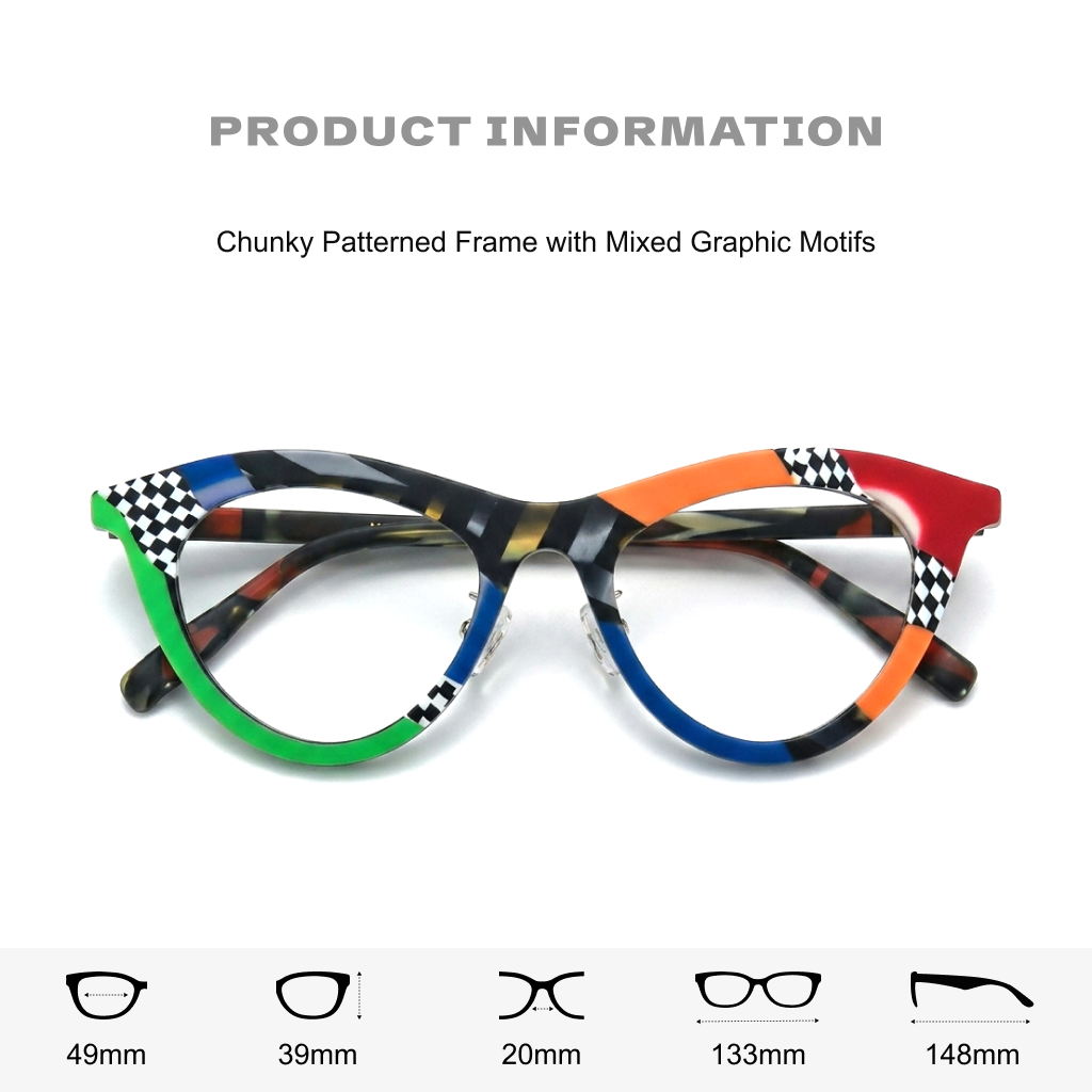 Frosted Cat Eye Spell Color Acetate Optical Frames