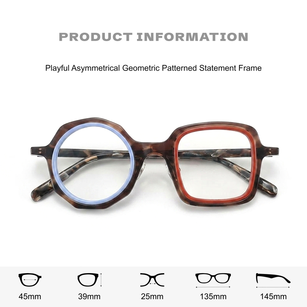 Retro Square Acetate Eyeglasses Frame