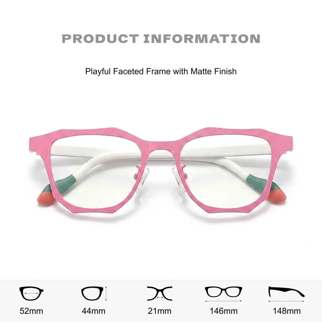 Titanium Cat-Eye Square Optical Frames