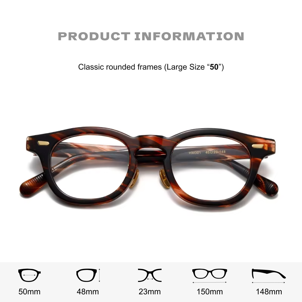 Acetate Optical Glasses Frame — Retro Square Full Rim