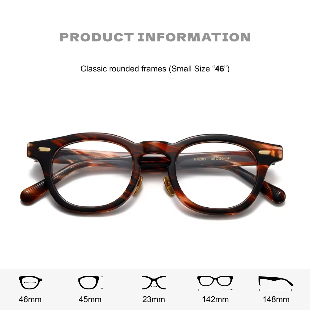 Acetate Optical Glasses Frame — Retro Square Full Rim