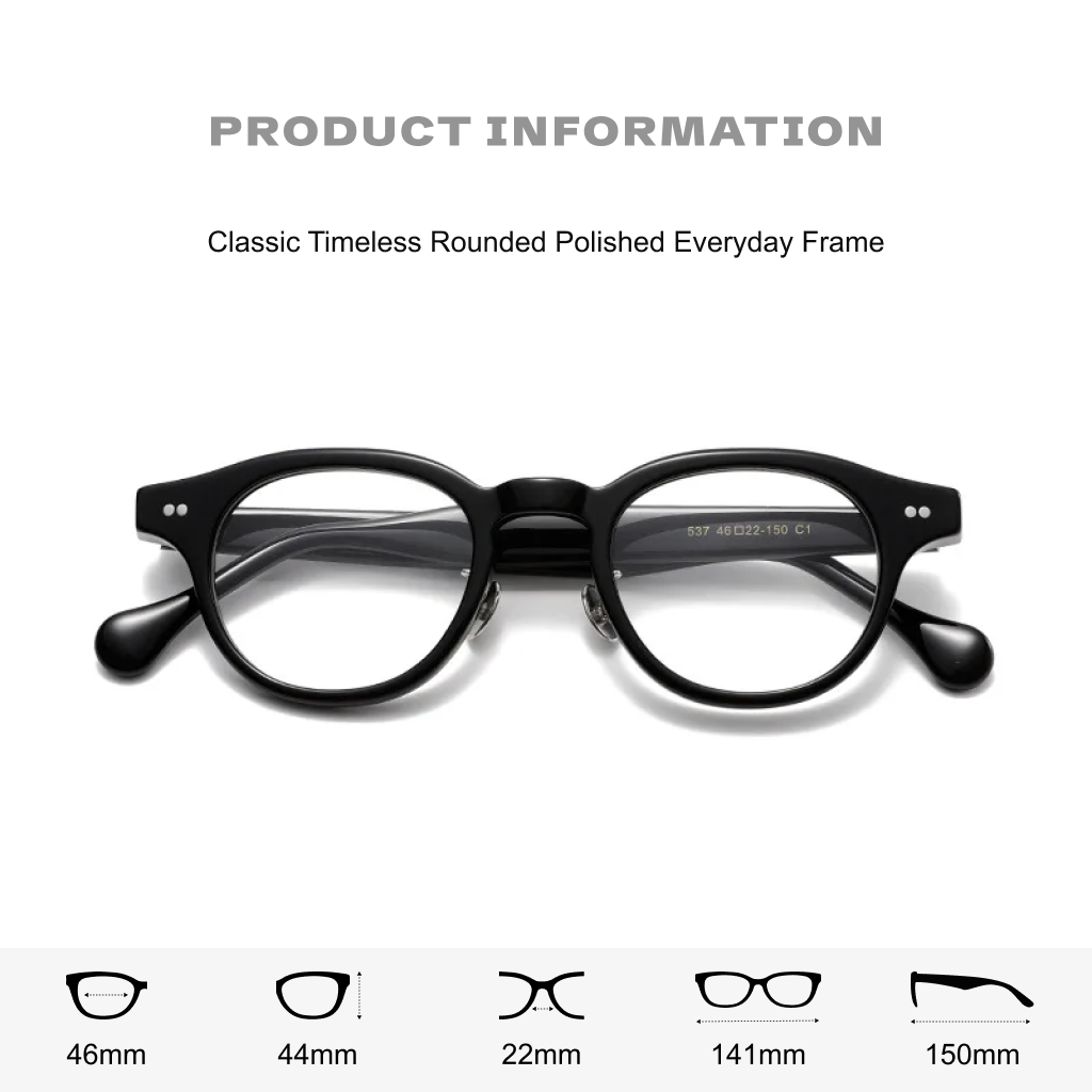 Acetate Optical Eyeglass Frames – Unisex Round Retro