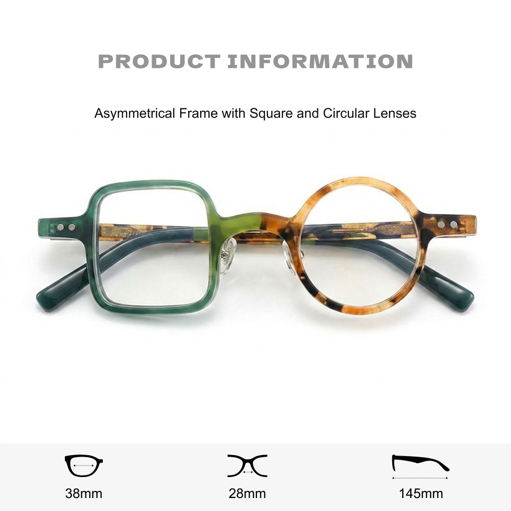 Monture carrée exclusive en acétate aux courbes adoucies, un design artistique rétro pour une personnalité affirmée.