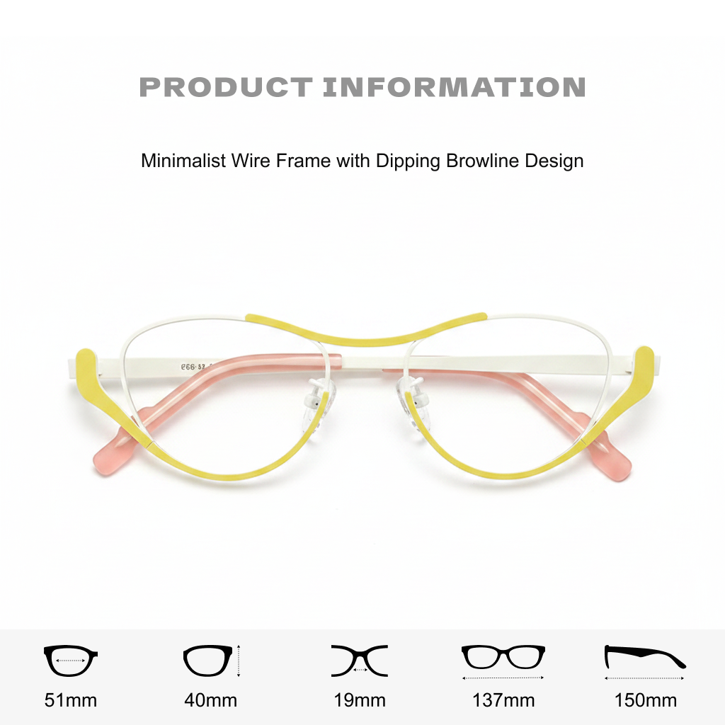Titanium Cat Eye Optical Glasses Frame