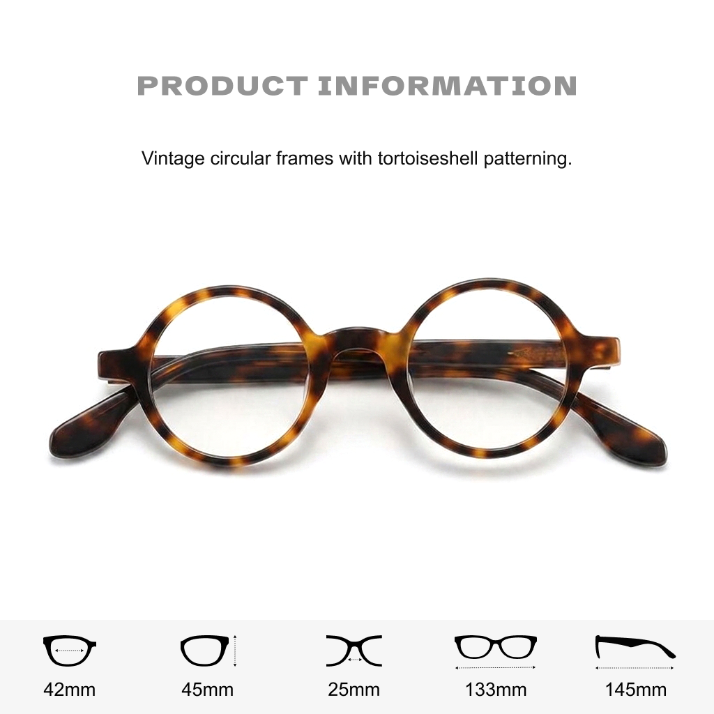 Round Acetate Optical Frames – Retro Literary Style