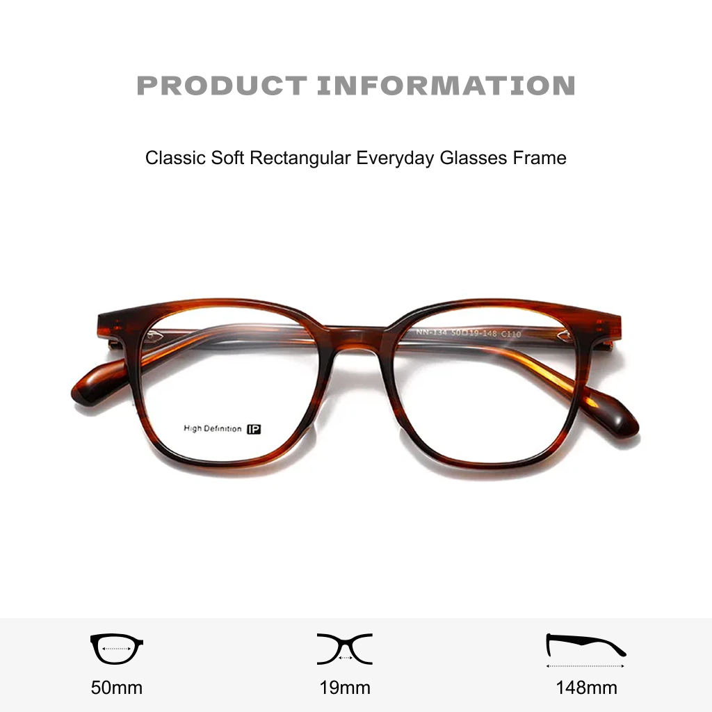 Small Square Acetate Optical Glasses Frame – Retro Tortoiseshell & Transparent Unisex