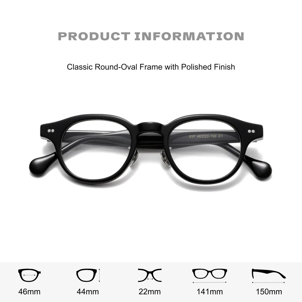 Acetate Round Optical Frames | Japanese Nose Bridge Design