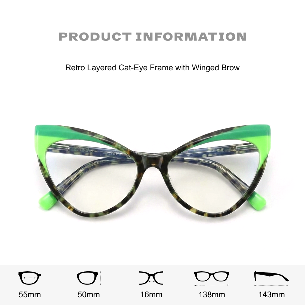 Cat-Eye Acetate Optical Frames
