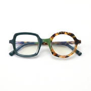 Nischenfarbe quadratischer Brillenrahmen Designer kleiner runder Rahmen Retro literarische Mode Persönlichkeit Korrektionsbrille dicker Rahmen