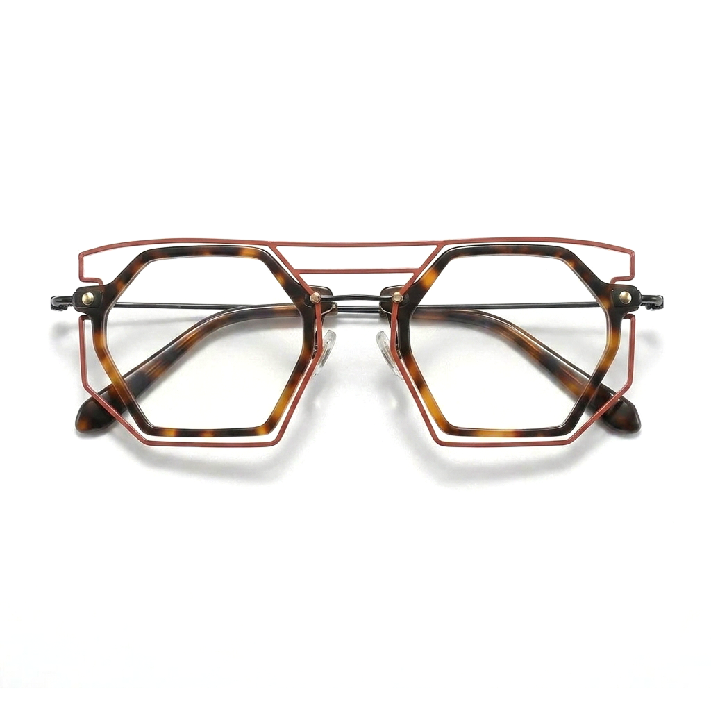 Acetate Polygon Optical Frames Wide Fit