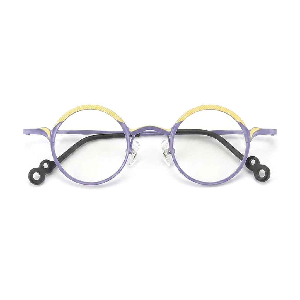 Lunettes rondes en pur titane ultra-léger, une pièce de créateur rétro tendance aux verres photochromiques artistiques.