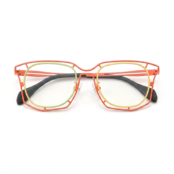 Monture de lunettes de myopie carrée en pur titane ultra-léger de couleur, lunettes optiques rétro à grande monture personnalisées et tendance