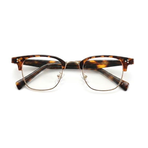 Retro Half-Frame Square Acetate Glasses