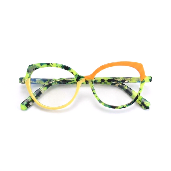 Cat-Eye Patchwork Optical Glasses Frame