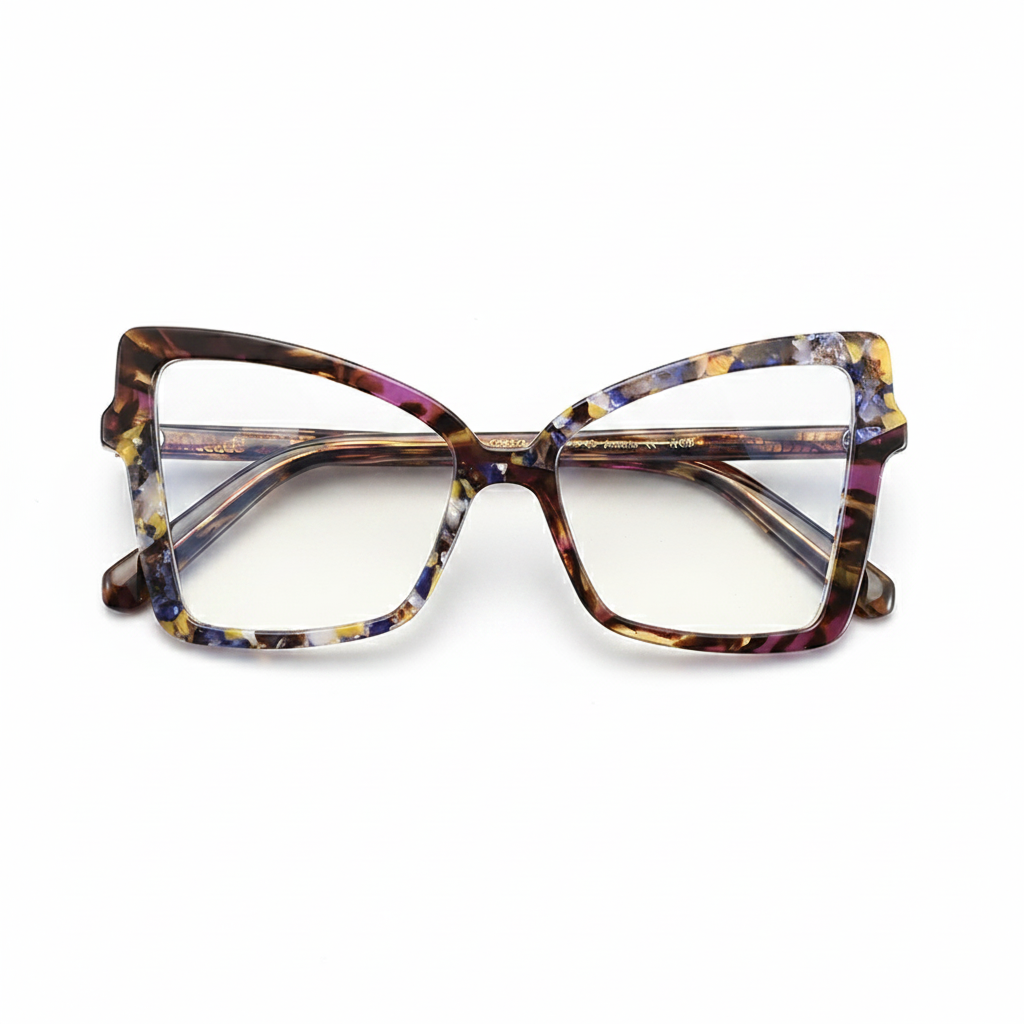 Patchwork Cat-Eye Acetate Optical Frames