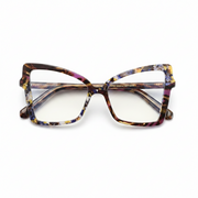 מסגרות אופטיות של Cat-Eye Acetate Patchwork