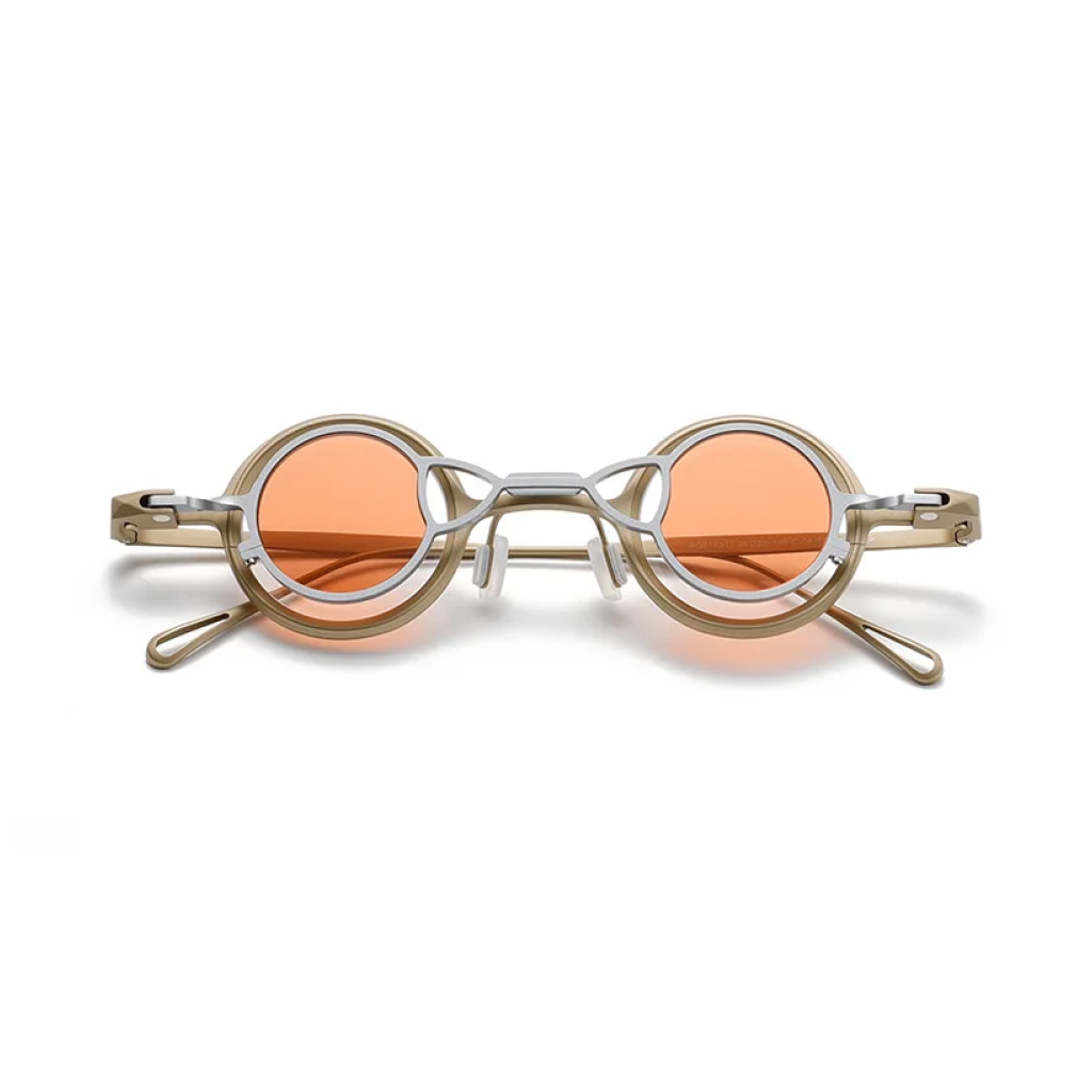 Titanium Optical Frame with Magnetic Polarized Clip-On — Round