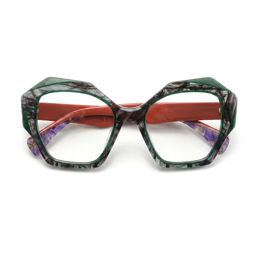 Acetate Large Cat Eye Optical Glasses Frame – Bold Niche Literary Unisex