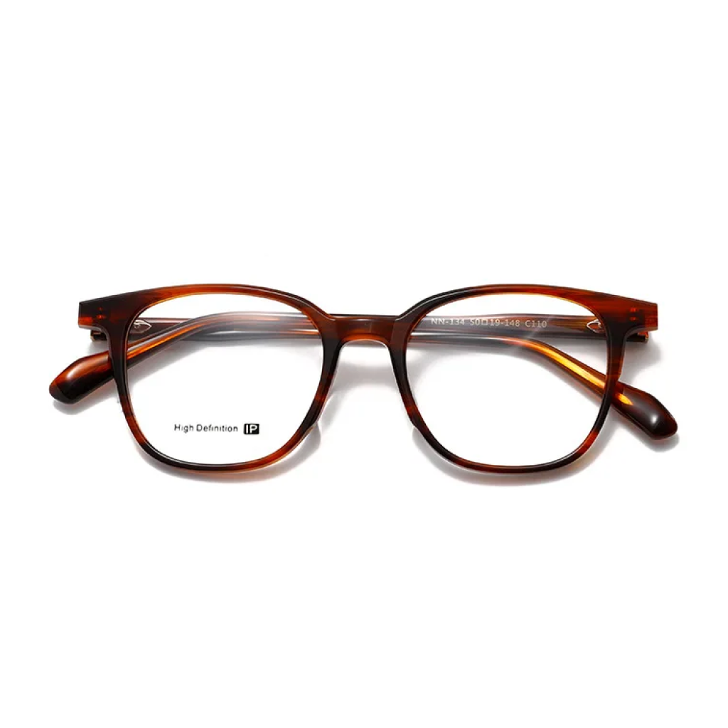 Small Square Acetate Optical Glasses Frame – Retro Tortoiseshell & Transparent Unisex