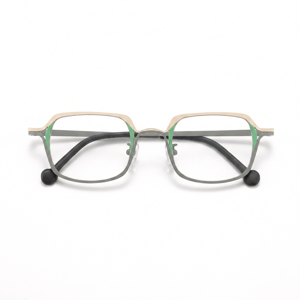 Two-Tone Titanium Square Optical Frames