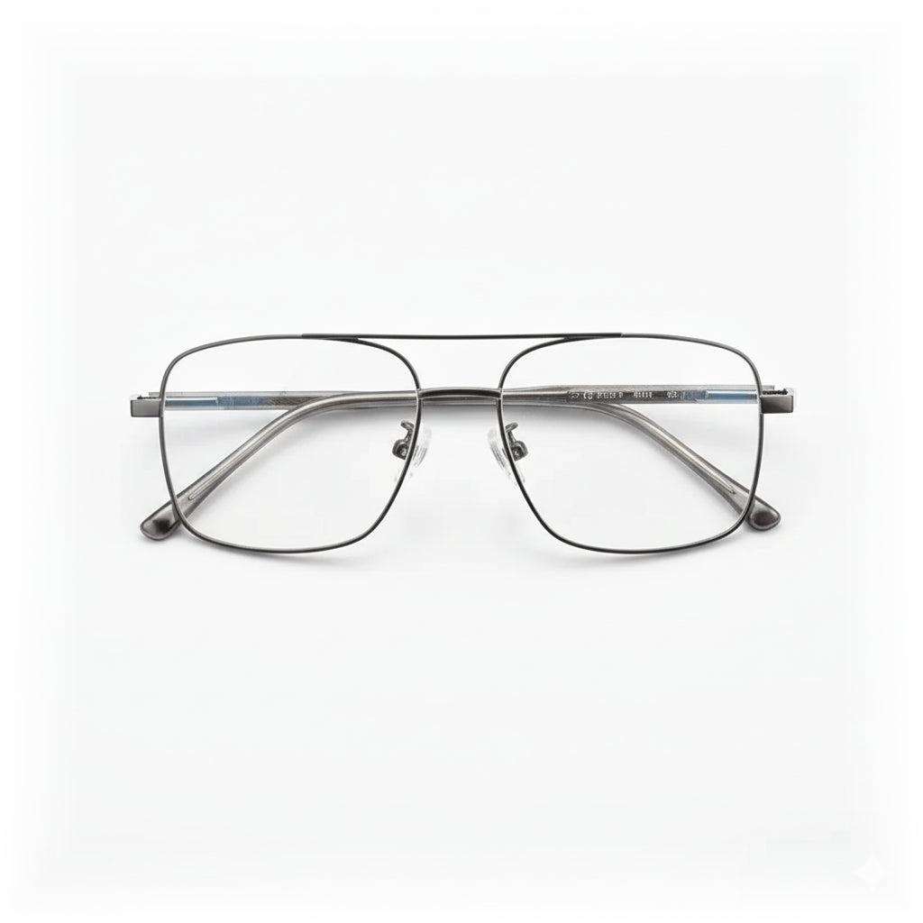 Retro Double Beam Alloy Eyeglass Frame - Ultra Light Optical Prescription Frame 7720CF