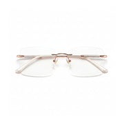 Ultra Light Metal Frameless Square Eyeglass Frame - Anti Blue Light Optical Prescription Glasses for Women