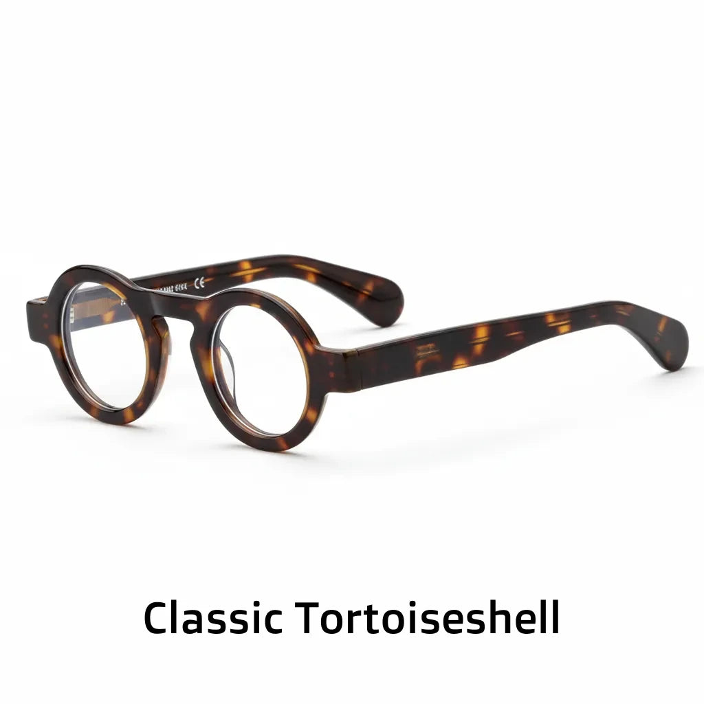 Retro Round Acetate Optical Frames - Unisex Prescription Eyeglasses
