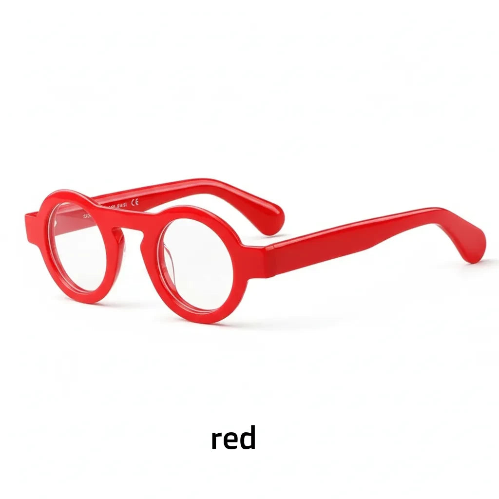 Retro Round Acetate Optical Frames - Unisex Prescription Eyeglasses