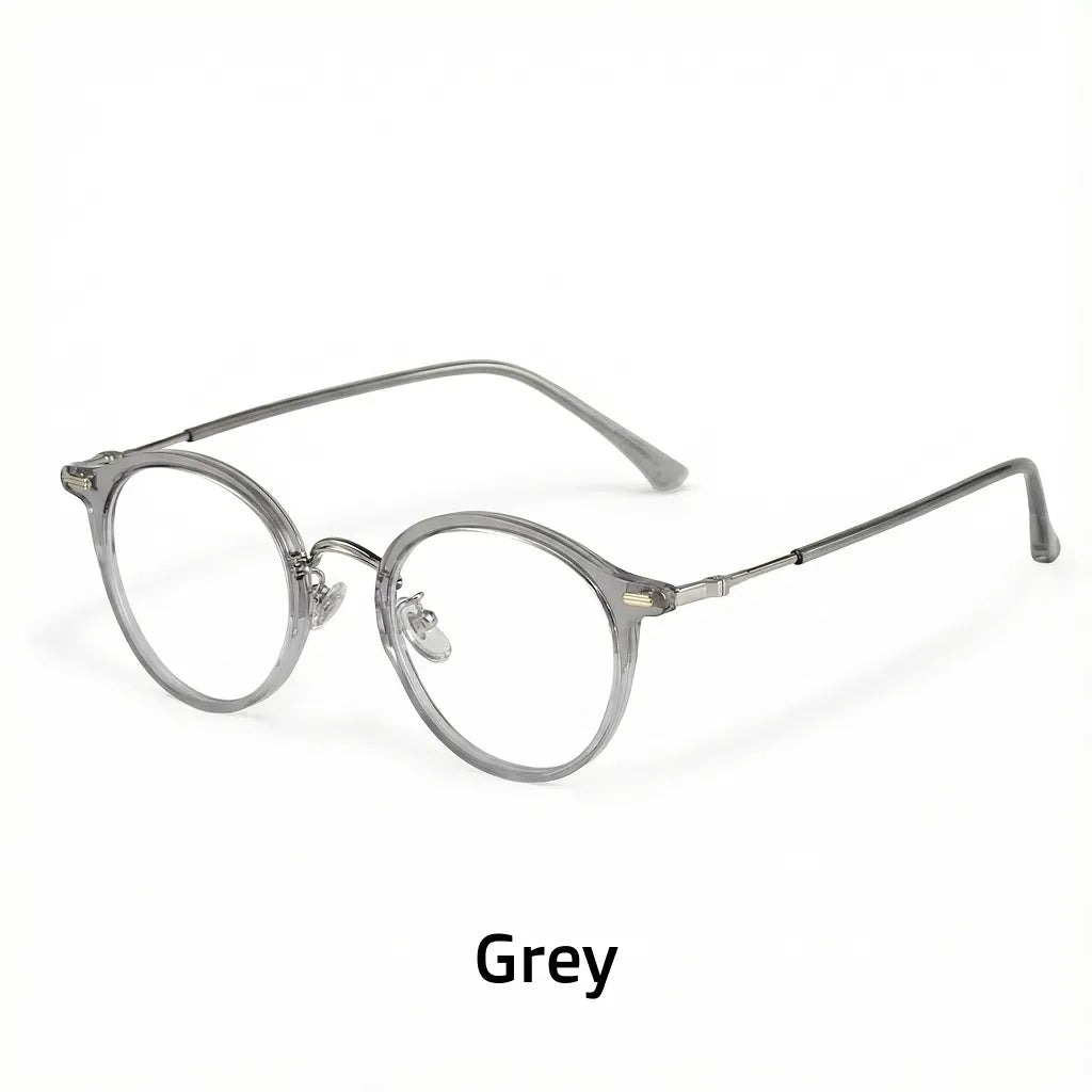 TR90 Metal Round Eyeglass Frames - Retro Optical Prescription Glasses