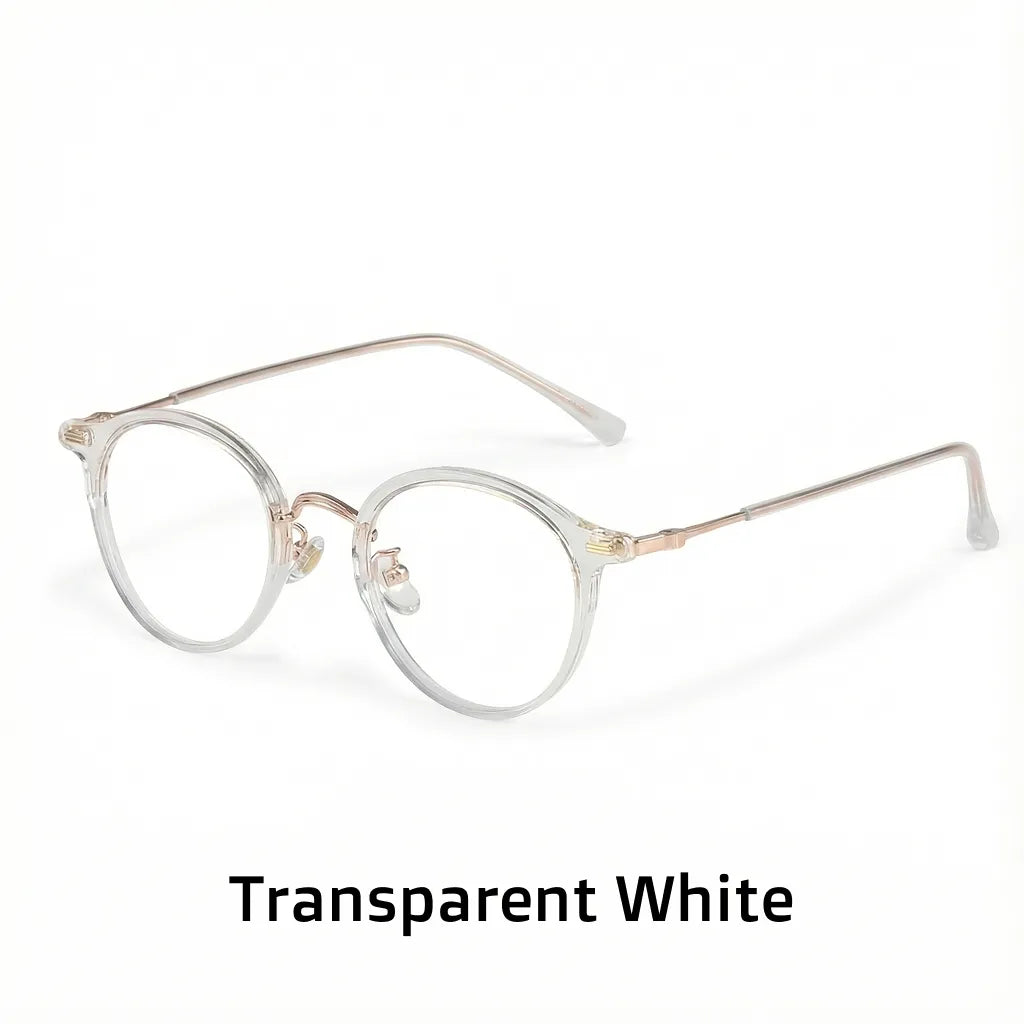 TR90 Metal Round Eyeglass Frames - Retro Optical Prescription Glasses