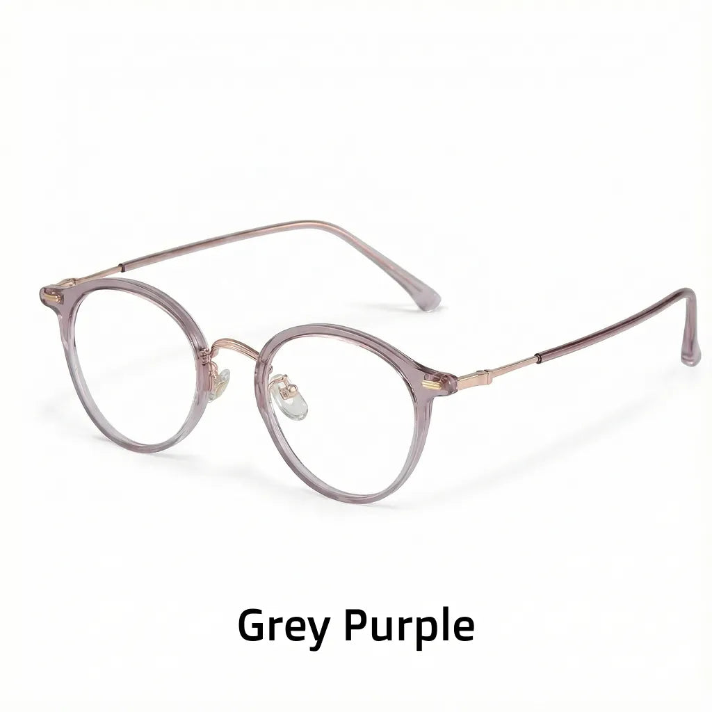 TR90 Metal Round Eyeglass Frames - Retro Optical Prescription Glasses