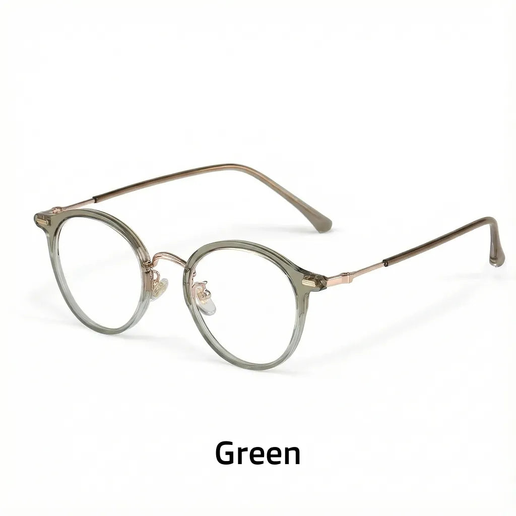 TR90 Metal Round Eyeglass Frames - Retro Optical Prescription Glasses