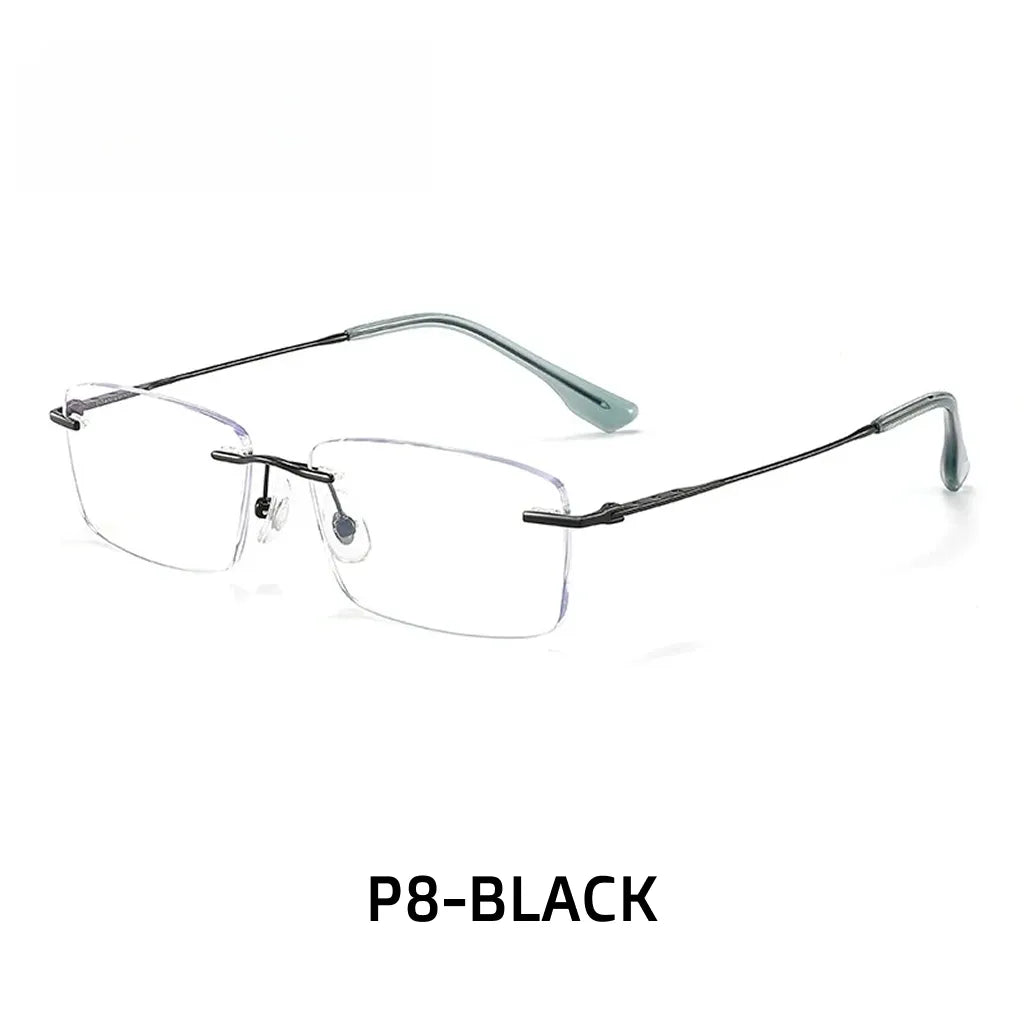 Ultra Light Titanium Frameless Optical Glasses - 8g Retro Prescription Frame