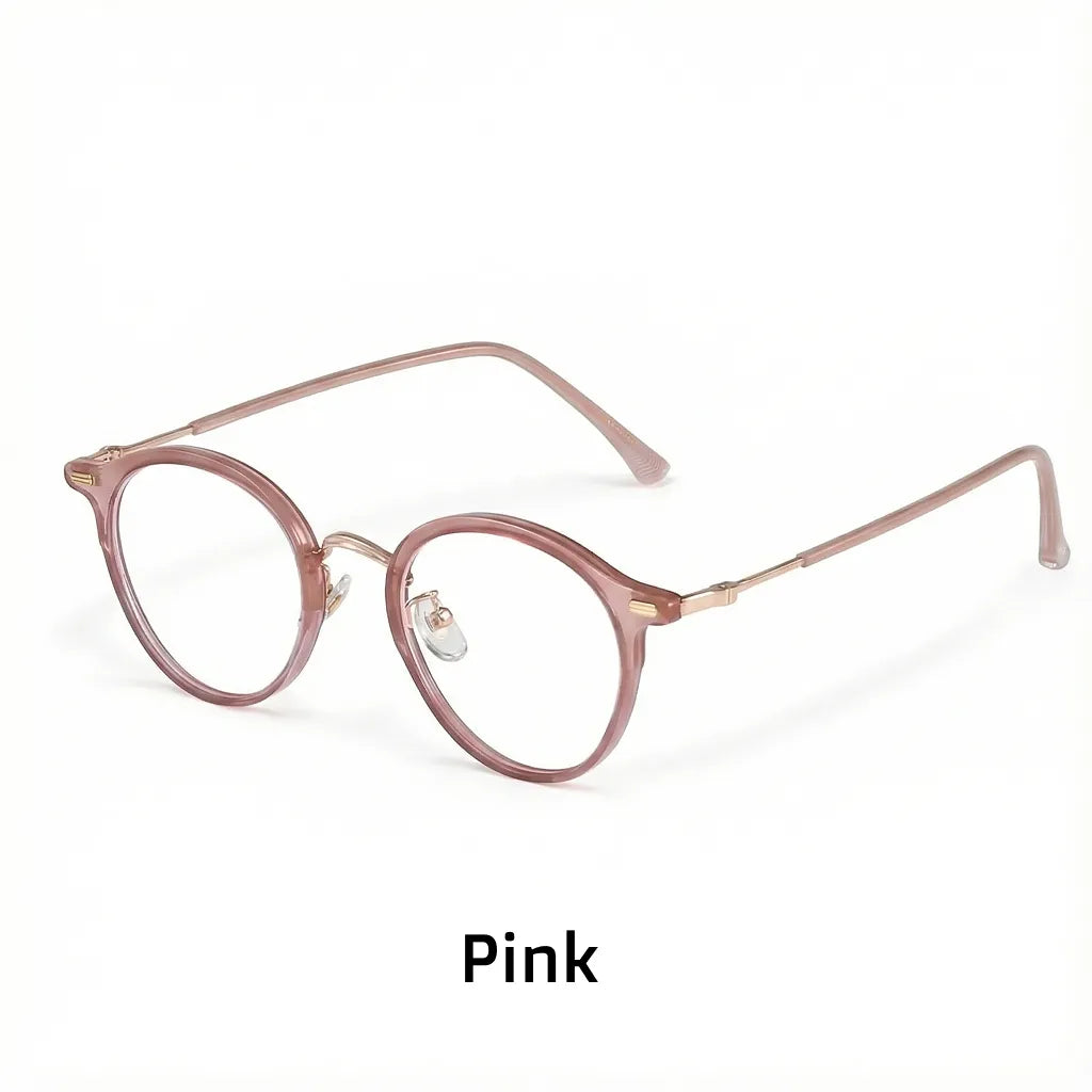 TR90 Metal Round Eyeglass Frames - Retro Optical Prescription Glasses