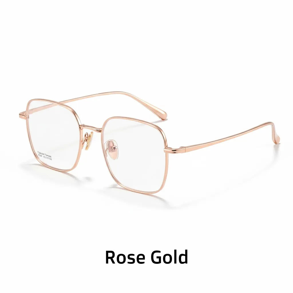Retro Polygonal Titanium Eyeglass Frame - Unisex Optical Prescription Glasses