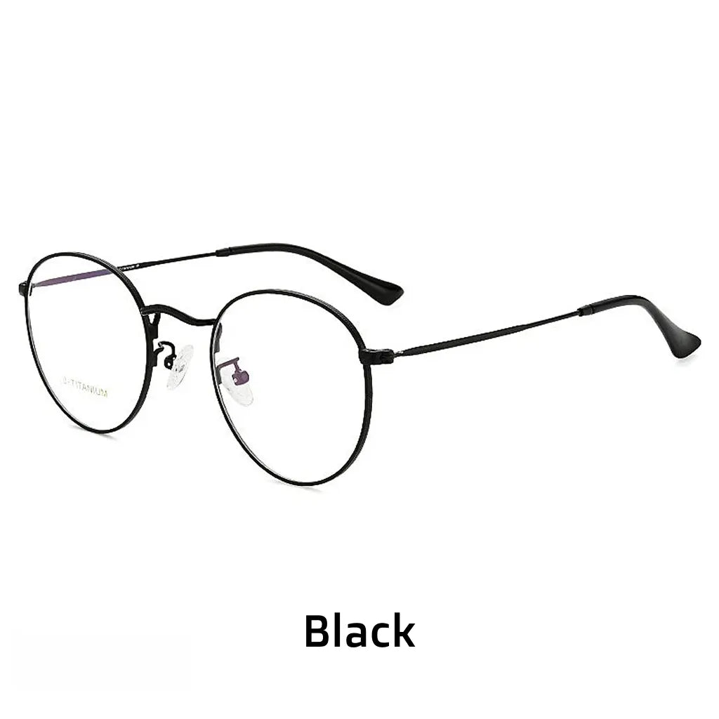 Round Titanium Glasses Frame - Anti-Blue Light Optical