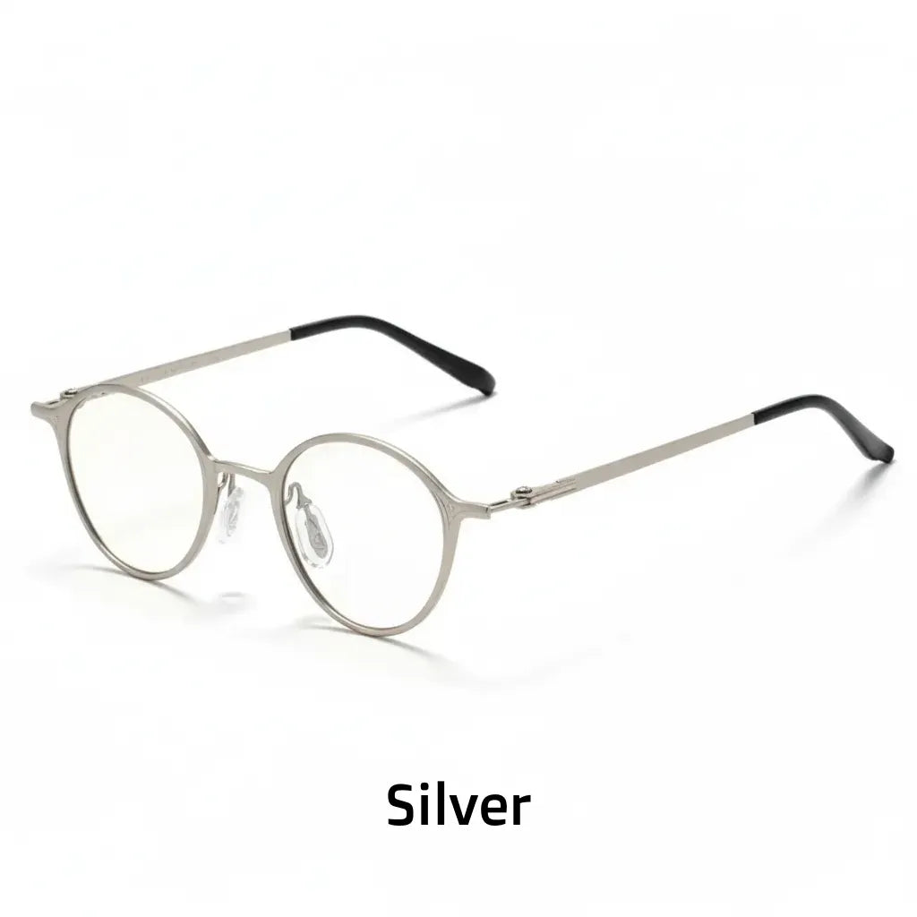Ultra Light Oval Metal Eyeglass Frame - Anti Blue Light Optical Prescription Glasses