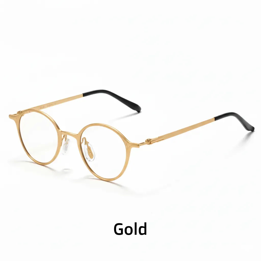 Ultra Light Oval Metal Eyeglass Frame - Anti Blue Light Optical Prescription Glasses