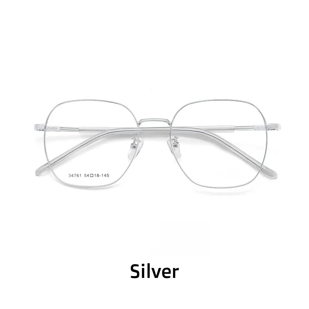 Retro Polygonal Metal Eyeglass Frame - Unisex Optical Prescription Glasses