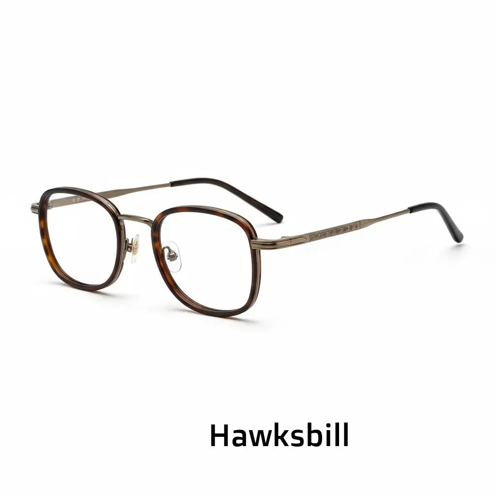 Retro Oval Metal Glasses Frame - Anti-Blue Light Optical