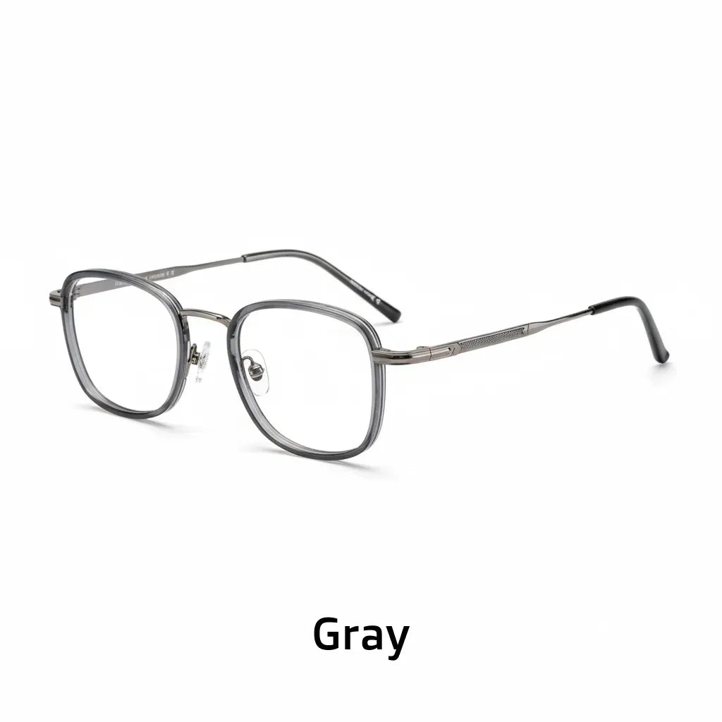 Retro Oval Metal Glasses Frame - Anti-Blue Light Optical